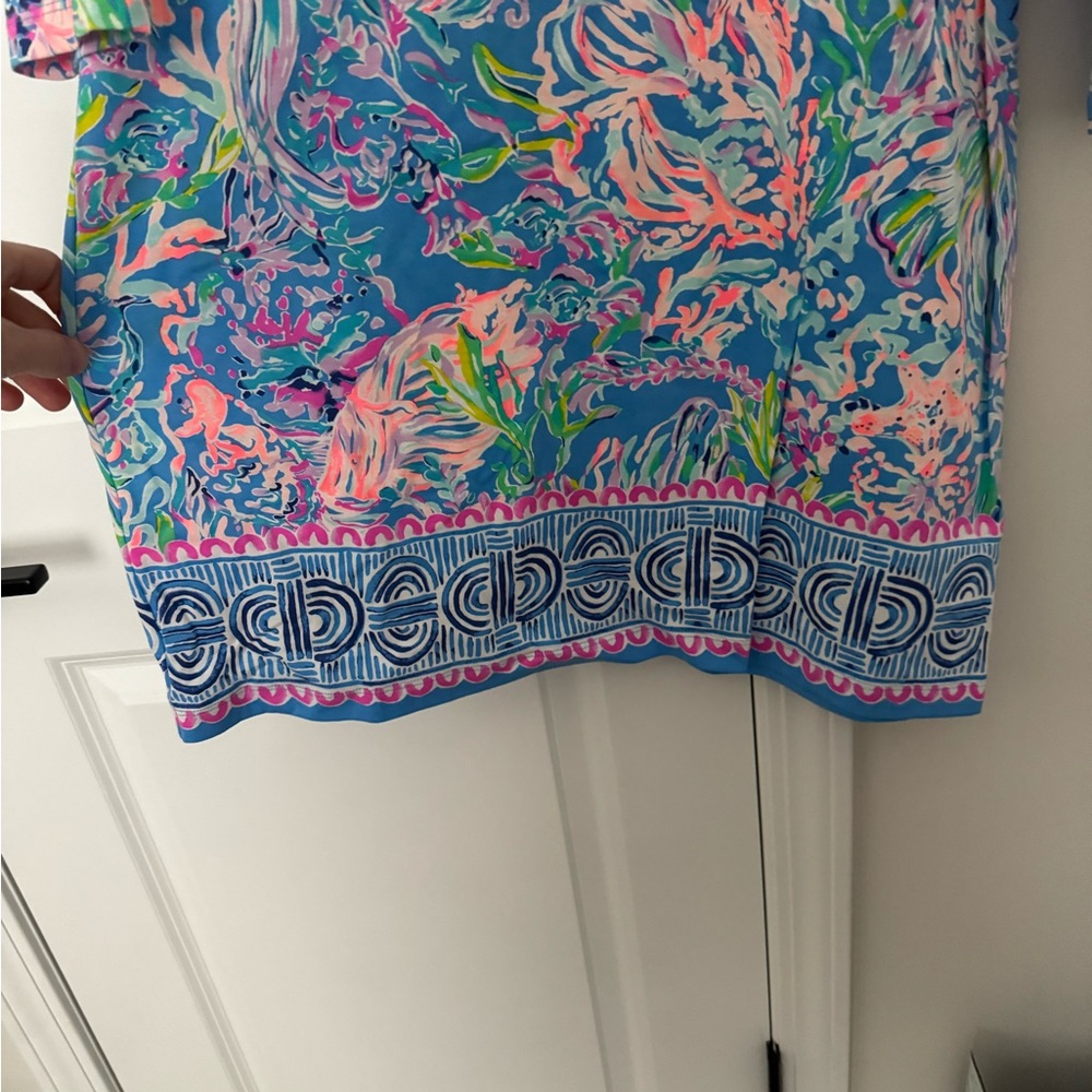 Lilly Pulitzer BEACON DRESS All Together Now Knit Blue Pink Lilac - Picture 2 of 4